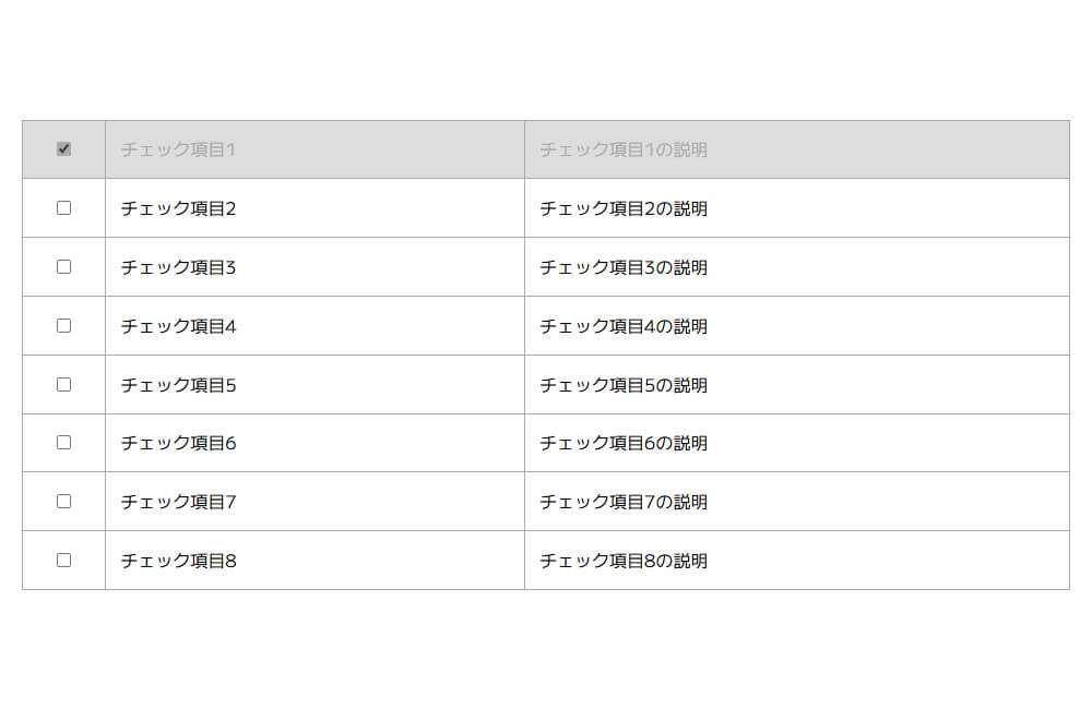 チェックした行がグレーアウトするチェックリスト｜HTML・CSS・JavaScript